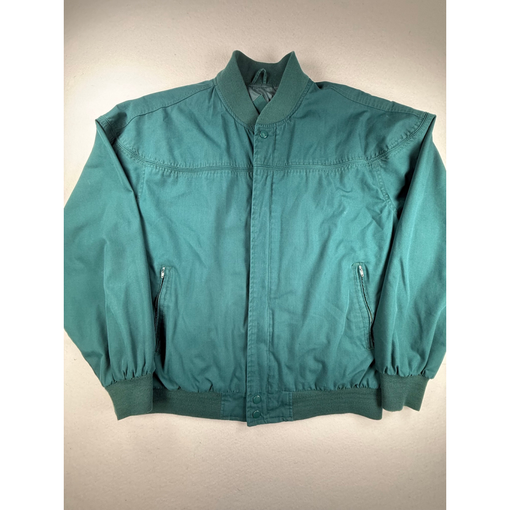Vintage Arnold Palmer Teal Green Cotton Bomber Jacket Men’s XL